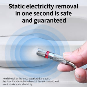 Anti-Static Keychain Car Body Static Eliminator Discharger Antistatic Rod Portable Keychain Eliminator with Led Light Detection