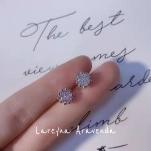Lareyna Aravenda Anting Wanita Korea Silver S925 Motif Crown Kristal Crystal AT001