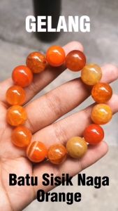 GELANG BATU SISIK NAGA ASLI NATURAL WARNA KUNING GELANG PRIA WANITA