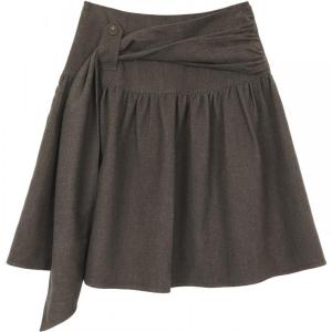 Elegant Flared Short Skirt Brown