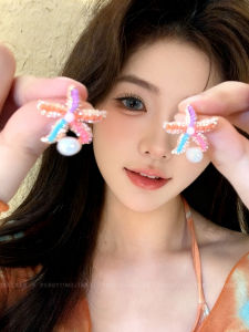 Colorful Coral Starfish Earrings Womens Beach Vacation Sweet Style Fashion Jewelry Hoops Alloy Material Ocean Theme
