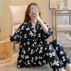 Cotton Pajamas Suit Three-Quarter Sleeve Pant