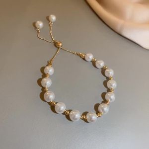 Nicedays🍒Gelang Manik-manik Wanita Korean Version of Simple Stylish and Elegant Pearl Bracelet