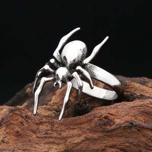 New Vintage Punk Spider Ring 316L Stainless Steel Gothic Biker Singular Animal Rings For Men Women Party Jewelry Gifts Wholesale