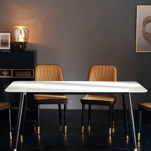 Sintered Stone Dining Table Set (1+4) Square Table Water Proof Heat Resistant Stain and Scratch Resistant 12 Months Warranty