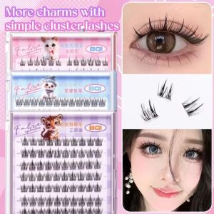 Glue-free False Eyelashes Natural Simulation Thick Comic Large Capacity Oblique Flying Girl Group Segmented Eyelashes