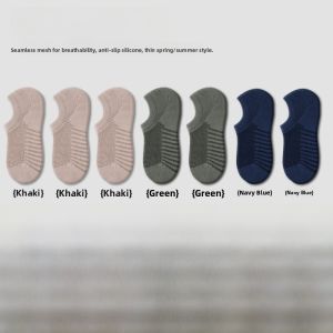 Miiow | Mens Breathable Mesh Socks Thin Cotton Anti-Odor Slip Resistant Boat Socks MiiOW Cat Person Comfortable Summer Socks