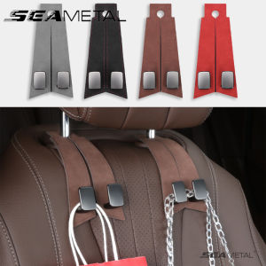 SEAMETAL Metal Car Hook Interior Double Head Hanging Hooks Phone Holder Universal Hidden Car Headrest Hook Auto Accessories