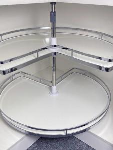 Modern Stainless Steel Corner Basket by Sakura of Gods Wrath 180/270/360 Degree Rotating Storage Shelf for Kitchen Decor