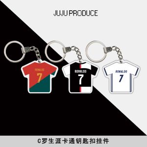 Creative Cristiano Ronaldo Real Madrid Keychain Cartoon Jersey Boyfriend Fan Gift Car Ornament Backpack Pendant Chain