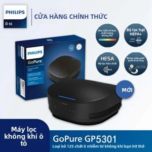 Máy Lọc Không Khí Ô Tô Philips GoPure 5301 Bộ Lọc HEPA Chạy Bằng USB Loại Bỏ 125 Chất Ô Nhiễm Với Đèn Báo 3 Màu Về Chất Lượng Không Khí