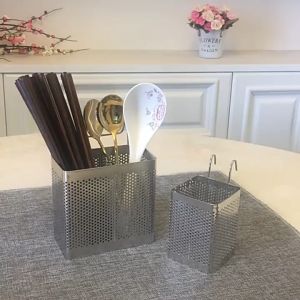 Tempat/Container Sumpit/Chopsticks/Sedotan/Straw/Sendok/Spoon/Garpu/Fork/Pisau/Knife Alat Makan/Peralatan Makan/Utensils Multifungsi/Multifunction Stainless Gantung/Hook Single