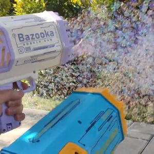 【Lamuse Toys SHOP】Bubble Machine Bubble Blaster with 69 Bubble Holes Bubble Machine Rocket Launcher Gift for Adults Children Indoor Outdoor Party Wedding Pink charmingly DSP\ Childrens Bubble Toys