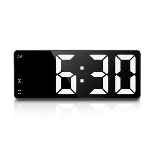 Brifit 6.7" Digital Alarm Clock LED Electronic Clock Sound Touch Wake-up Function 12/24 Hour Format Snooze Function Usb Powered 3 Brightness Adjustments