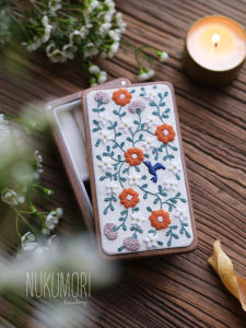 Handmade DIY Embroidery Material Kit Black Walnut Wood Magnetic Jewelry Box Gift for Elders Traditional Chinese Mid-Autumn Festival