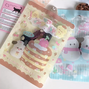 10 Pcs Cartoon Self-Sealing Cookies Packaging Bag Student Portable Waterproof Small Food Storage Pouch