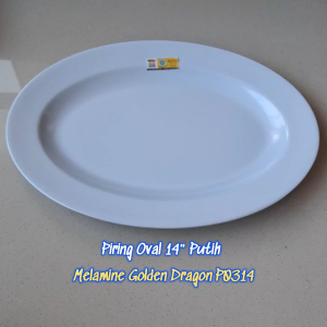 Piring Oval 14" Melamine - Golden Dragon P0314