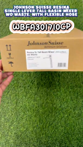 Johnson Suisse RESINA SINGLE LEVER TALL BASIN MIXER WO WASTEWITH FLEXIBLE HOSE WBFA301710CP