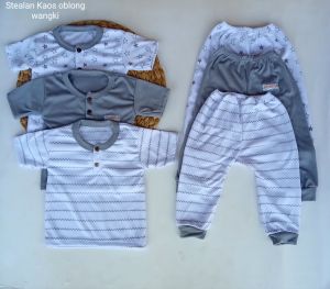 Stelan Kaos Oblong Wangki untuk usia 6 bulan sampai 12 bulan set Pakian Bayi Dan Anak