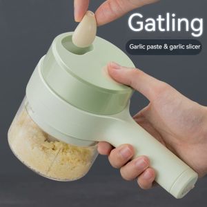 【In stock】Gatling vegetable cutting artifact wireless electric garlic mud artifact garlic masher automatic pressing and pulling garlic mixer Electric Hand Mixer Garlic Chopper Food Processor Portable Hand Blender