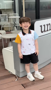Set bộ tay ngắn áo polo họa tiết beach mùa hè kèm quần short size 9kg tới 28kg BERNIE KIDS T0825B38