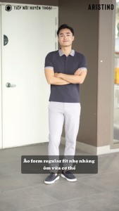 Áo polo Elite ngắn tay ARISTINO phom suông nhẹ cotton organic mềm mại thoáng khí - APS166S3EC
