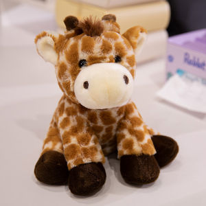 ตุ๊กตาสัตว์ป่าน่ารักนั่งได้ ขนาด 20 ซม. เสือ สิงโต แกะ วัว สุนัขจิ้งจอก ของเล่นตุ๊กตาผ้ากำมะหยี่ ของขวัญวันเกิดคริสต์มาส