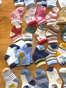 ถุงเท้าเด็ก ถุงเท้าเซ็ต 5คู่ สำหรับเด็กแรกเกิด ถุงเท้าทารก ผ้าคอตตอน นุ่มสบาย ลายน่ารัก