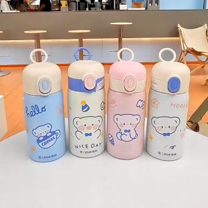 TUMBLER TERMOS MINI DENGAN SEDOTAN VACUUM CUP HOT & COOL 350 ML STAINLESS STEEL 304 / BOTOL MINUM TERMOS AIR ANAK / TERMOS TAHAN PANAS & DINGIN