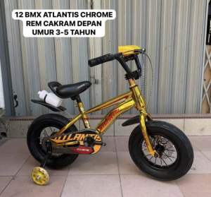 SEPEDA ANAK ATLANTIS NEW SEPEDA ANAK COWOK SEPEDA ANAK BUAT USIA 2 SAMPAI 4 TAHUN SEPEDA RODA EMPAT CHROME REM CAKRAM