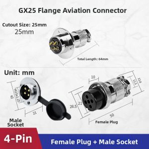 kuicc | GX25 DF25 Circular Flange Aviation Connector