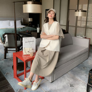 Khaki Color Womens Dress Set Casual Style Fashionable Top And T-Shirt Skirt Two-Piece Summer New Arrival Korean Version