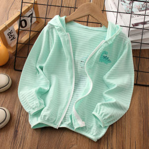 Boys Lightweight Breathable Cotton Sun Protection Clothing Summer Thin Outerwear Childrens Skin Shirt Air Conditioner Shirt