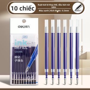 deli | Bút Nhanh Khô Bấm Thay Ruột 0.5mm Đen