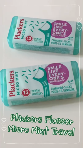 Plackers Flosser Micro Mint Travel 12 ct | ไหมขัดฟัน แบบมีด้ามจับไมโคร มิ้นท์ พร้อมกล่องพกพา 12 ชิ้น/กล่อง