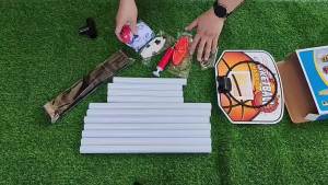 2-in-1 Kids Soccer Goal and Basketball Hoop Set Portable Indoor Outdoor Sports Game Toy for Toddlers Boys