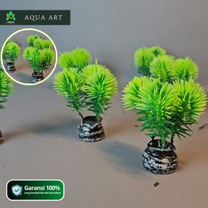 Hiasan Akuarium Dekorasi Aquarium Tanaman Daun Plastik Mini