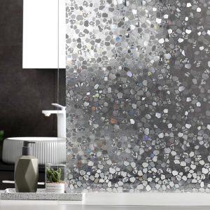 Silingzhen Translucent Privacy Glass Stickers for Balcony Antique Style Window Decals Home Decorative Film Half Transparent