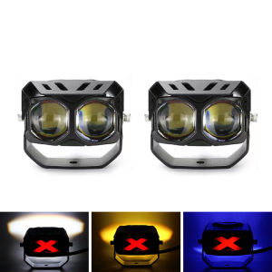 12V-24V รถจักรยานยนต์พร้อมสี่สีกันน้ำ6000K ให้ Moto และไฟหน้า พร้อมอุปกรณ์ยึด