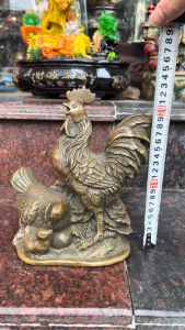 Tượng gà gia đình bằng đồng hun giả cổ cao 23cm ngang 20cm nặng 25kg