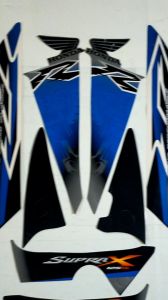 stiker striping motor honda Supra X 125 2008 Biru