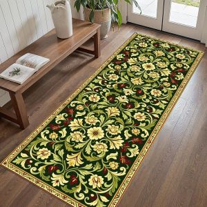 VIKAMA Persian-Style Rectangular Rug Non-Slip and Washable Hallway and Corridor Mat Kitchen and Entryway Mat Home Decor