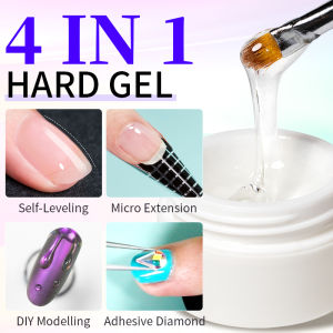 AWStorG 15ML Hard Gel Self Leveling Gel Clear Nude Color For Nails Quick Extend Enhancement Semi Permanent Nail Art Desgin