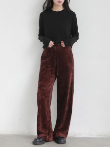 High Waist Casual Wide Leg Pants Womens Commute Straight Tube Pants All-Match Long Trousers Autumn Fashion plus Size