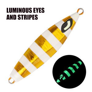 JIGGING PRO Slow Sinking Metal Jig 100g 130g 160g 200g Saltwater Deepsea Fishing Lure Luminous Artificial Bait