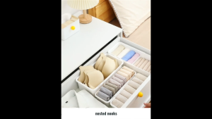 Extendable Storage Container with 2 Removable Dividers for Drawers Organizers Storage Box with Compartments Underwear Socks Baby Accessories