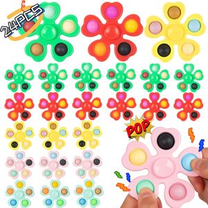 24 Mini Pop Bubble Decompress & Fidget Spinners: Perfect Birthday & Classroom Rewards