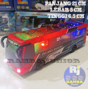 Mainan BUS BASURI Truk Mobil Pemadam Sirine dan Lampu Bump & Go Murah COD