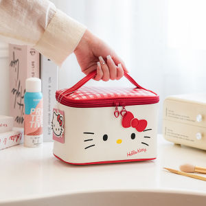 Sanrio | Sanrio Portable Large Capacity Makeup Bag PU Leather Cosmetic Case Travel Toiletry Organizer
