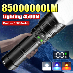 2025 Most Powerful Flashlight Super Bright Big Tactical Torch 850000LM Long Range 5KM  Flashlight 1500W Zoomable Camping Lantren